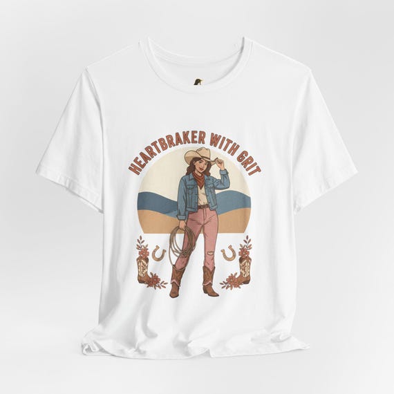 Western Cowgirl Charm White Cotton T-Shirt