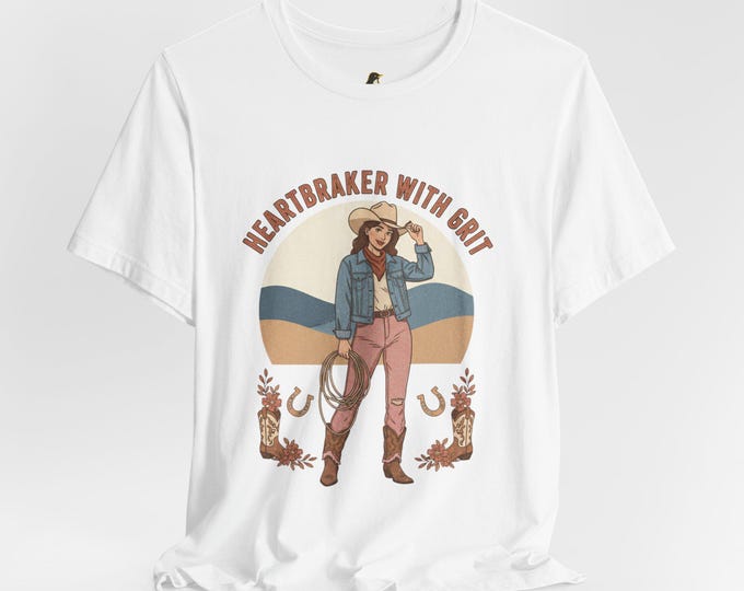 Western Cowgirl Charm White Cotton T-Shirt