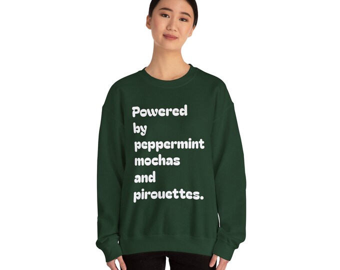 Peppermint Mocha Ballet Dancer Crewneck Sweatshirt | Cozy Winter Gift