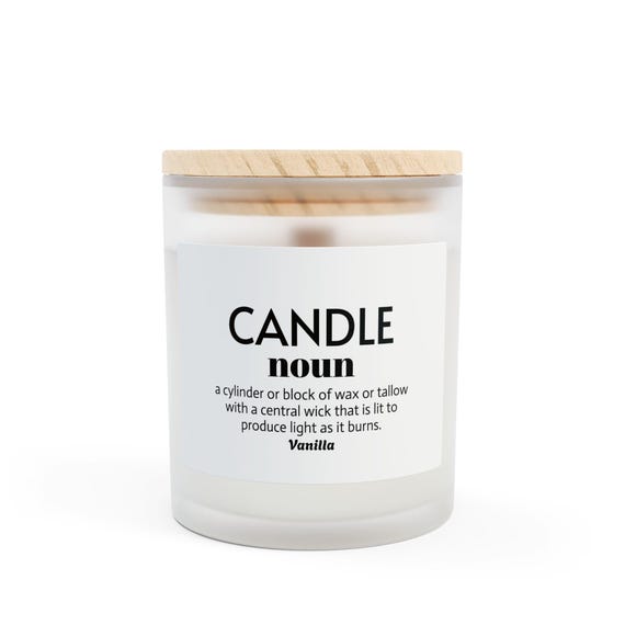 Frosted Glass Candle: Wooden Wick, Natural Wax, Aromatherapy Gift