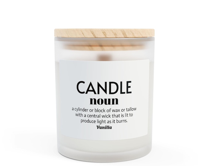 Frosted Glass Candle: Wooden Wick, Natural Wax, Aromatherapy Gift