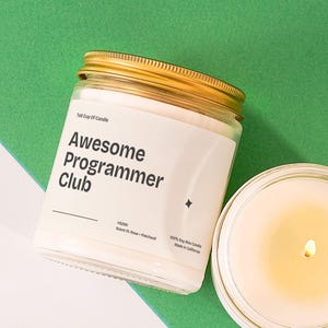 Programmer Gift Awesome Programmer Club Candle Software Developer Thank You Coder Tech Professional Web Developer Computer Science V5290