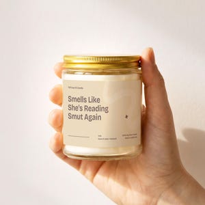Book Lover Gift Candle Funny Romance Reader Present Smells Like Shes Reading Smut Again BookTok Birthday Gift V176