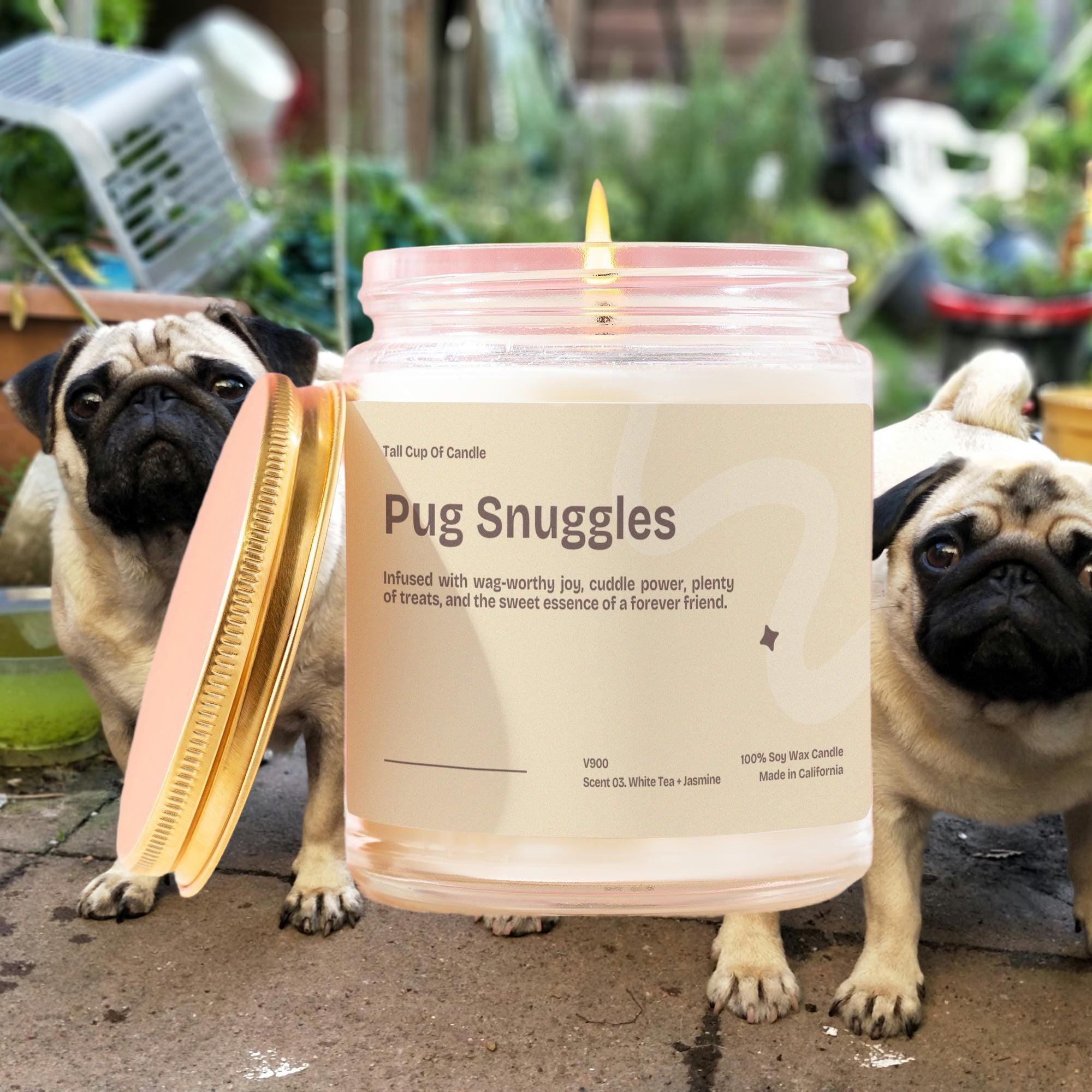 Pug Snuggle Gift Candle Quirky Dog Lover Gift Funny Unique Pug Candle Ideal for Pug Lovers Perfect Pet Gift for Parents V900