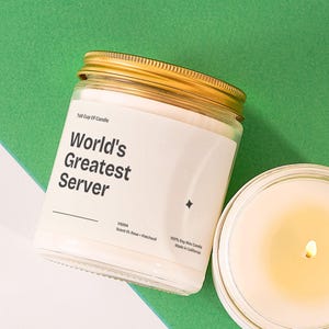 Server Gift Basket Worlds Greatest Server Candle Restaurant Worker Waitress Waiter Food Service Hospitality Industry Thank You Gift V5594