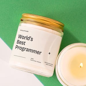 Programmer Gift Worlds Best Programmer Candle Software Developer Coder Tech Professional Web Developer Computer Science Thank You End V5499