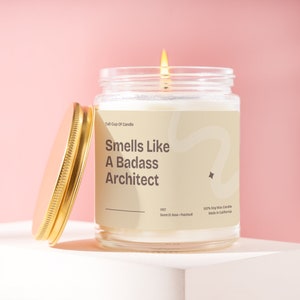 Personalized Architect Gift Smells Like A Badass Architect Candle Gift For New Architects Funny Gift For Architecture Grads V107