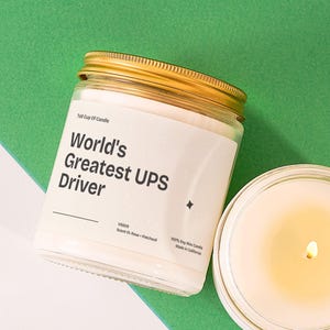 UPS Driver Gift Basket Worlds Greatest UPS Driver Candle Delivery Professional Package Delivery Driver Shipping Worker Thank You Gift V5609