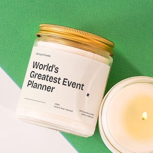 Event Planner Gift Worlds Greatest Event Planner Candle Event Coordinator Wedding Coordinator Party Planner Event Professional Gift V5545