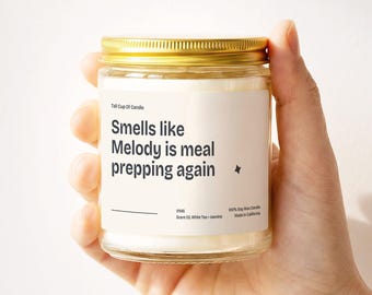 Meal Prep Candle Personalized Custom Name Meal Prep Gift Custom Food Planner Healthy Cook Humor Gift V1145