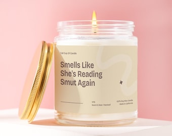 Smut Reader Gift Funny Candle Probably Smut Lover Gift Definitely Not Smut Library Creative Writer Gift For Her Avid Reader V176