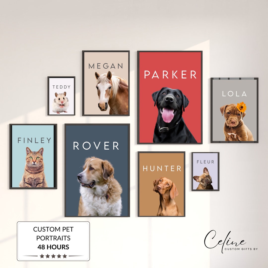 Custom Made Pet Portrait, Custom Made Dog Portrait, Custom Pet Artwork