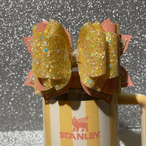 Butter Cabana Gloss Stripe Stanley Stanley Tumbler Straw Bow