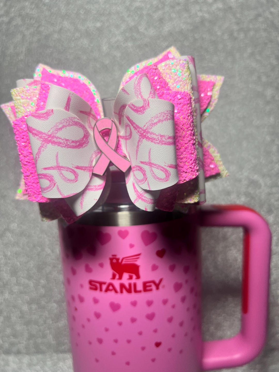 BREAST CANCER AWARENESS Stanley Cup Straw Bow - Etsy