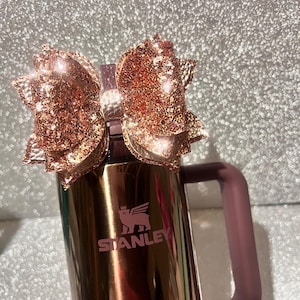 Polished Rose Gold / Mesa Rose Rhinestone Stanley Cup Straw Bow