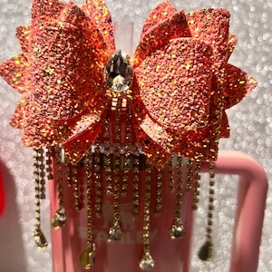 STANLEY cup pink mesa sunset DRIPPING CRYSTALS sunset  Cup Straw Bow