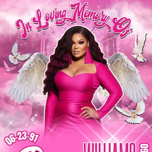 Pink Memorial T-shirt Design: Editable Canva Template (Digital Download)