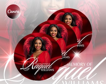 Editable Memorial Button Template | Canva Pro, 3x3 Inch (Printable PDF)