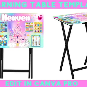 Redigerbar inlärningstabellmall: Anpassat namn, förskoleutbildning (Canva Pro, digital nedladdning)