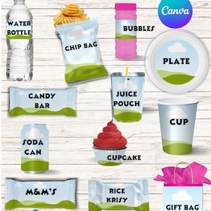 Party Favor Mockup Bundle: Canva Frame Templates (Digital Download)