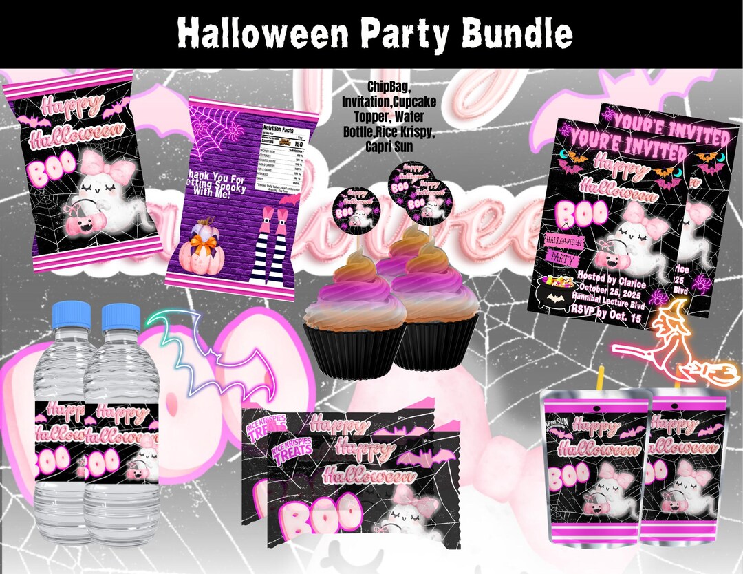 Editable Halloween Party Templates, Canva Pro Bundle (digital Download ...