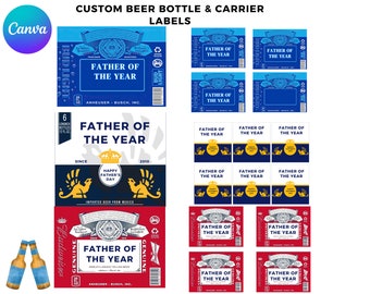 Personalized Father&#39;s Day Beer Labels: Custom Birthday Gift (Digital Download)