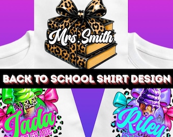 Back to School Shirt Designs, 5 Editable Canva Templates (Digital Download)
