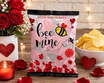 Editable Valentine’s Day Chip Bag Template | Customizable Snack Bag | DIY Printable Party Favor