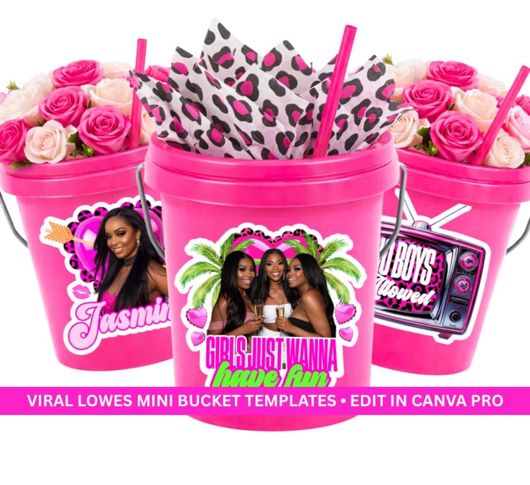 Custom Bucket Labels Mini Bucket Label Templates, Editable Canva Design (digital Download ...