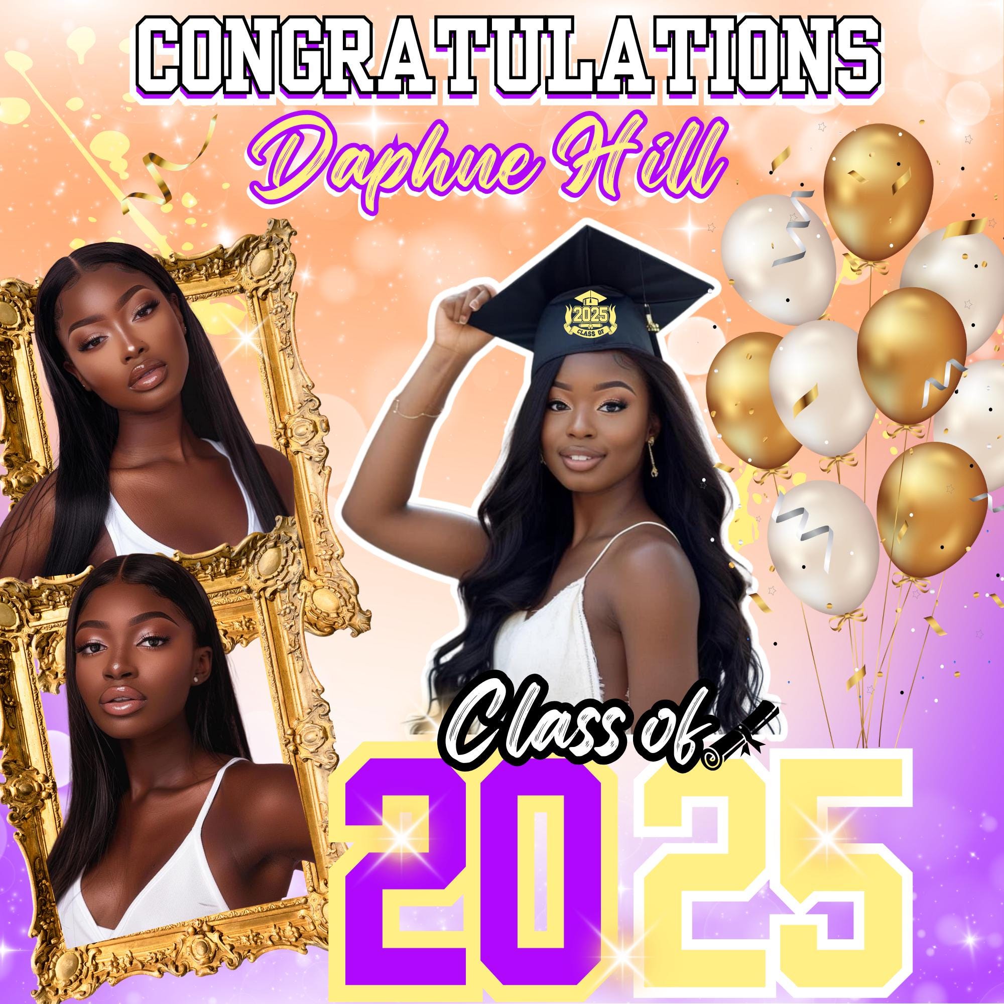 Editable Graduation Banner Template: Customizable Party Decor (digital ...