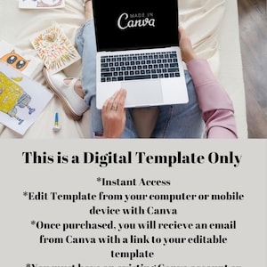Redigerbar minnesdesignmall: Canva begravningsprogram (digital nedladdning 14x18") bild 3
