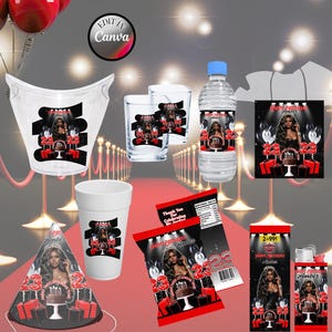 Editable Adult Birthday Party Favor Bundle: Canva Templates (Digital Download)