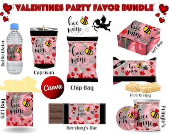 Valentine's Day Party Favor Bundle: Printable Labels (Digital Download)