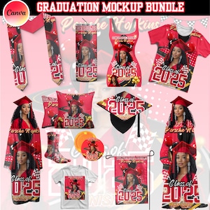 Graduation Mockup Bundle, Canva Frames, Graduation Cap Topper ...