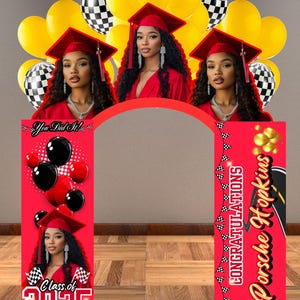 Editable Graduation Arch Entry Template, Customizable Canva Graduation Decor, Arch Graduation, Graduation Entrance Arch Editable, Canva DIY