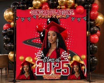 Editable Graduation Banner: Customizable Party Decor, Canva Template (Digital Download)