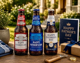 Personalized Father's Day Beer Labels: Custom Birthday Gift (Digital Download)