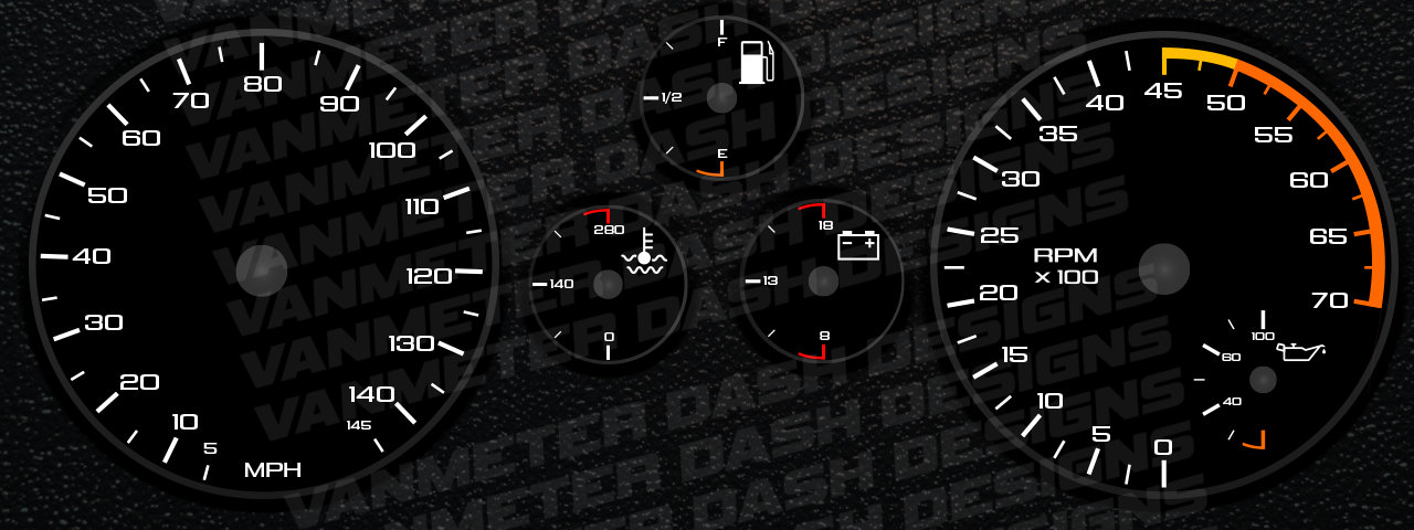 Stock 85-89 IROCZ Gauge Style Layout Dash Design for Holley 6.86