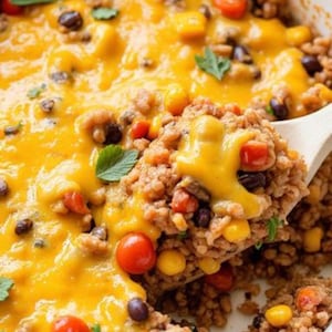 Brunt ris och svarta bönor gryta