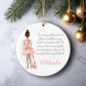 Personalized Ballerina Christmas Ornament, Girl Ballet Ornament, Dance Ornament, Gift for Ballerina, Gift for Dancer, Ballet Ornament