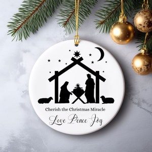 Nativity Christmas Ornament, Holiday Keepsake, Manger Ornament, Religious Gift, Christmas Ornament, Unique Gift Ideas, Nativity Scene