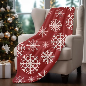 Snowflake Winter Blanket Winter Home Decor Christmas Holiday Decor Gift for Her Christmas Throw Christmas Gift Movie Watching Blanket