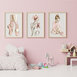 Ballerina Wall Art, Dance Artwork, Little Girls Wall Decor, Ballerina Nursery Art, Ballet Art Print, Gifts for Girls, Ballerina Decor