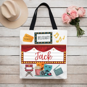 Personalized Theater and Drama Tote Bag, Gift for Theater Student, Theater Tote Bag, Drama Teacher Gift, Musical Theatre, Theater Lover Gift