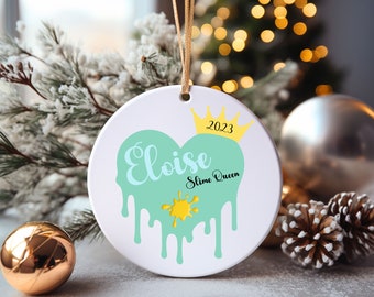Personalized Slime Queen Christmas Ornament, Gift for Kids, Gift for Slime Lovers, Slime Gifts, Unique Gift Ideas for Kids,  Custom Ornament