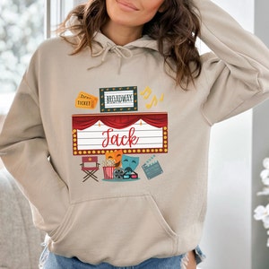 Personalized Theater Hoodie, Theatre Gift, Broadway Sweatshirt, Drama Shirt, Gift for Actor or Actress, Unique Christmas Gifts, Drama Club