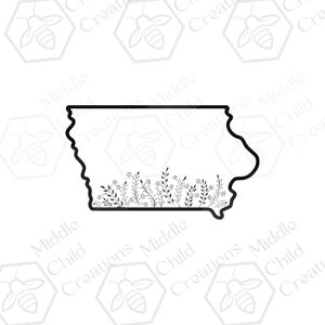 Iowa SVG- State SVG- Iowa Floral SVG State T-shirt