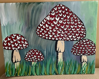 Poisoned Love (Mushroom Painting | Original | Plant & Nature | Acrylic)