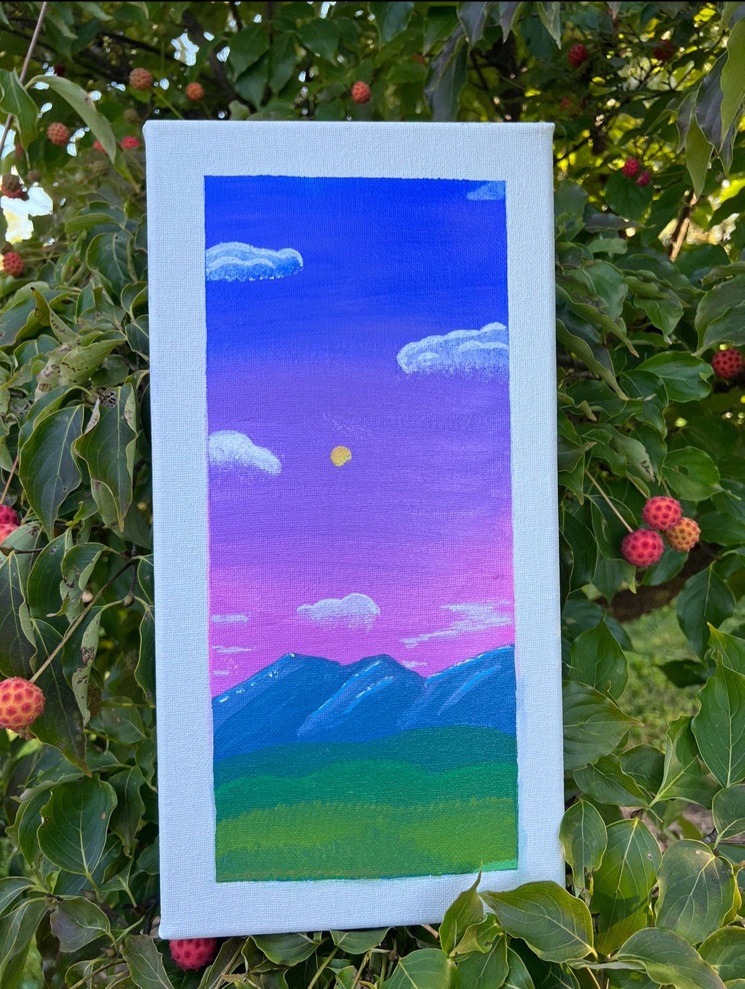 Blue Mountain Sunset Painting - Etsy