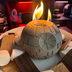 Brasero de hormigón para mesa / Estrella de la Muerte / Star Wars / Regalo de Star Wars / Regalo de inauguración de la casa / Decoración del hogar de interior / Decoración del hogar hecha a mano